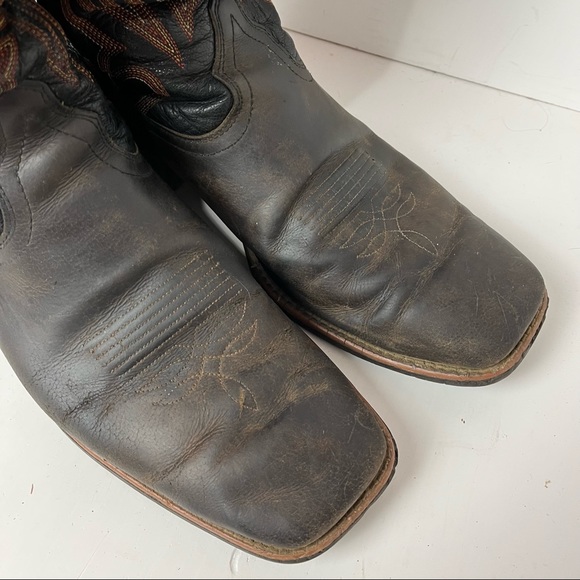 Ariat Men's Sport Rider Square Toe Chocolate Brown Black size 13B cowboy boots - Picture 4 of 7